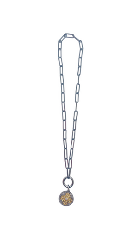 Chain CZ Flower Necklace