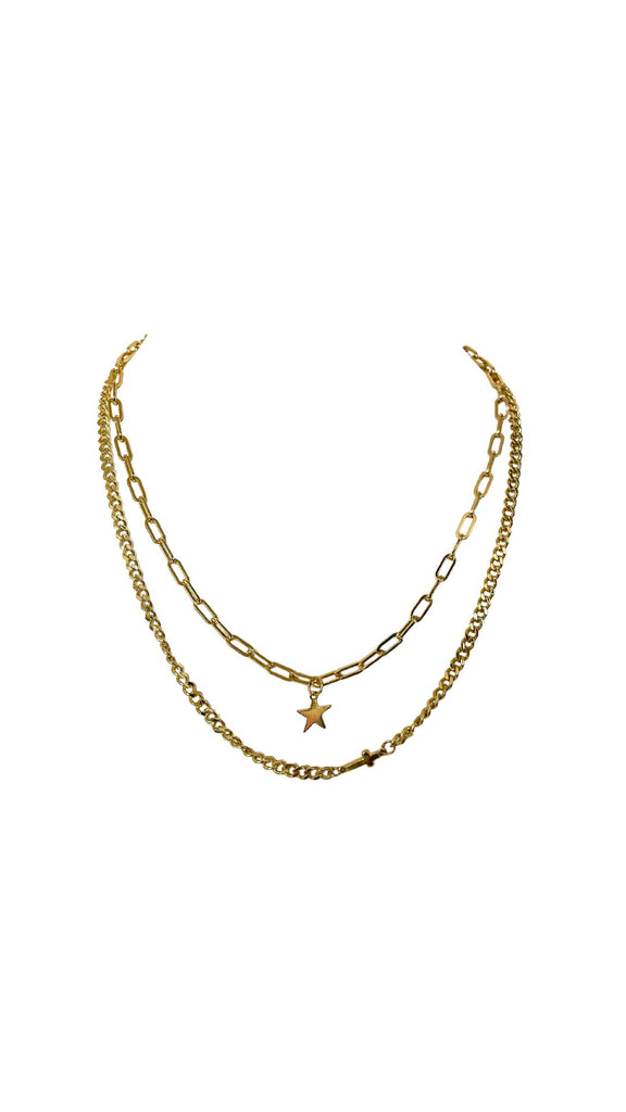 Star + Cross Layered Necklace