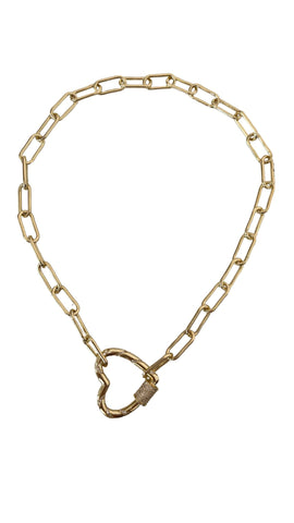 Paperclip Heartlock Necklace