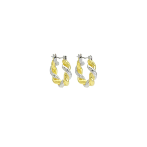 Two-toned Twisted Hoops